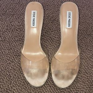 Steve Madden Nude Transparent Slide mules